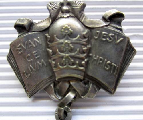 Unique, Detailed Silver Religious Medal.