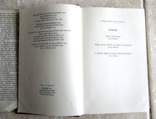 Three Great War Stories:- The Tunnel,  Man Who Saved London, Minney, Carve her name with Pride