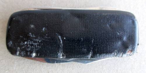 vintage Stainless Steel Pocket Knife. Leather Covered. As per Photo.