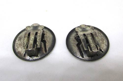 Very Rare - Vintage Clip On Earrings with Bambi - 1950`s - Pressed Pewter Tone Metal - Disney.