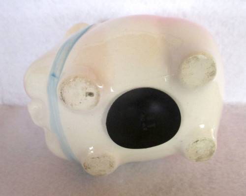 Vintage Cute Ceramic Pink Piggy Bank. 120mm high.