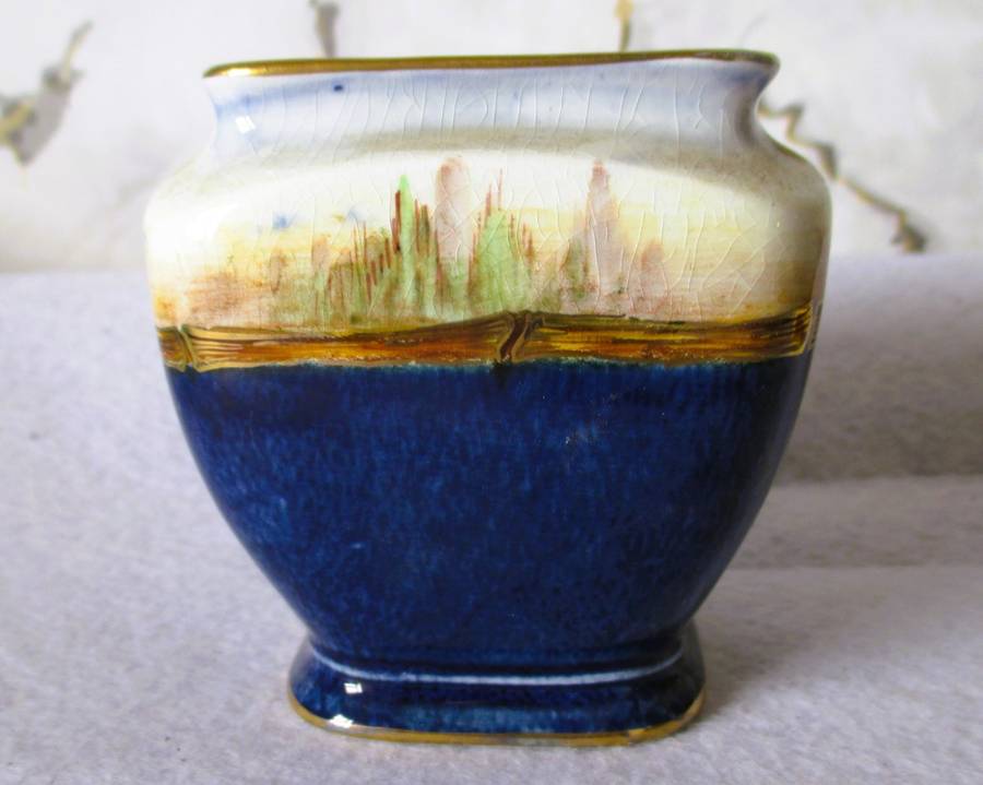 Vintage Porcelain Royal Winton Grimwades posy Vase. Hand painted. Marked. 80mm high.