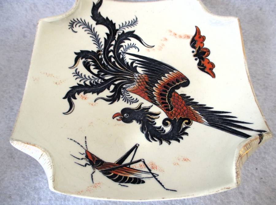 Antique Keller Guerin K & G Luneville French Oriental Phoenix Plate, Made in France. 175mm.