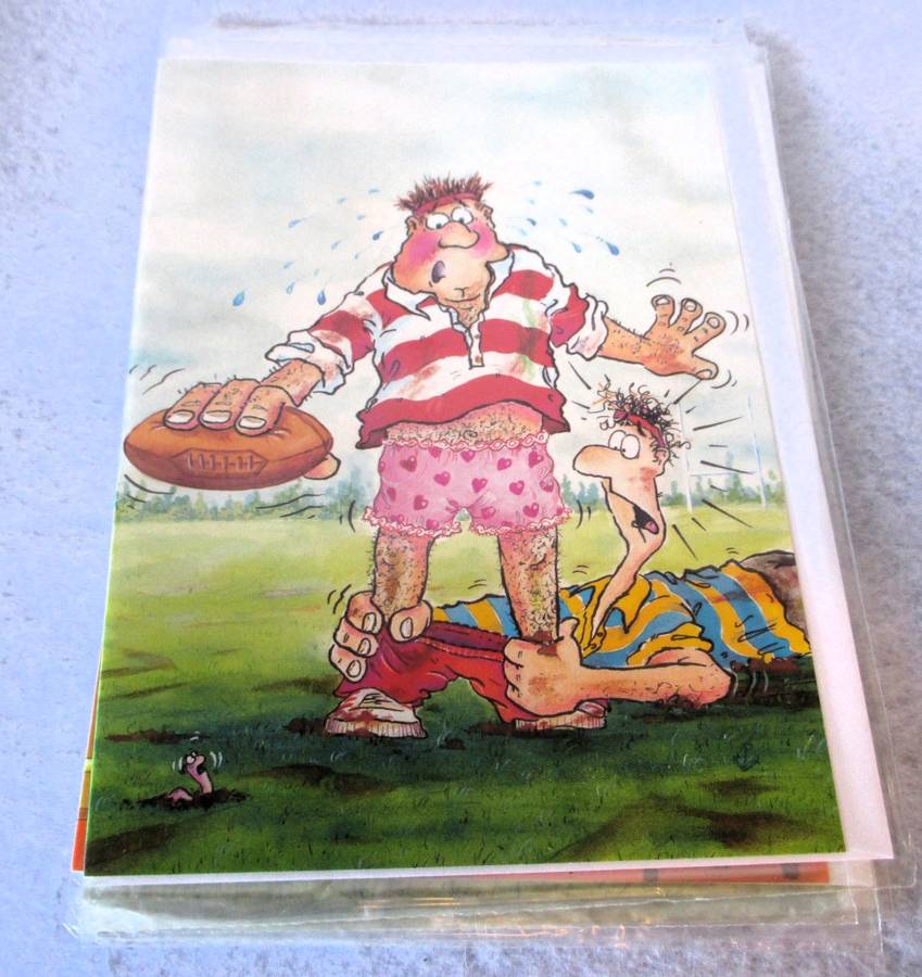 Lot of 4 Humoristic  Birthday cards with envelopes. Sealed.