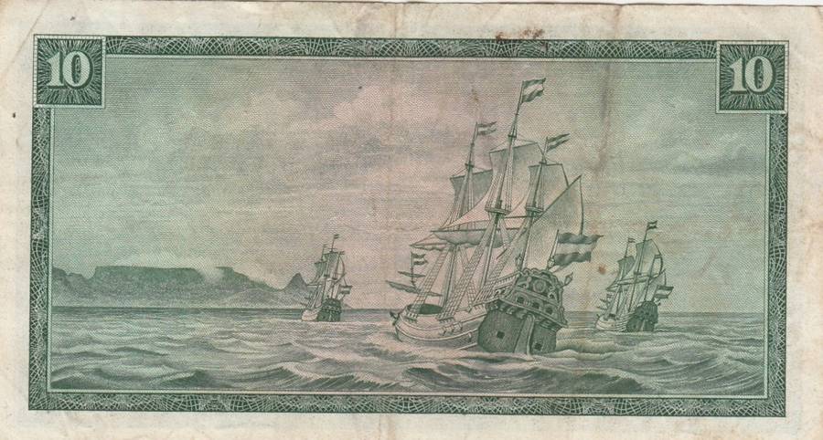 1967 South Africa Ten Rand Banknote. As per scan.