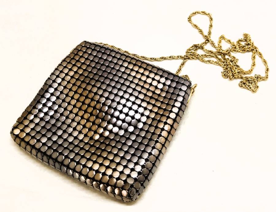Vintage Metal color Mesh Art Deco Mini Evening Clutch Shoulder Bag. 140x140mm Spotless