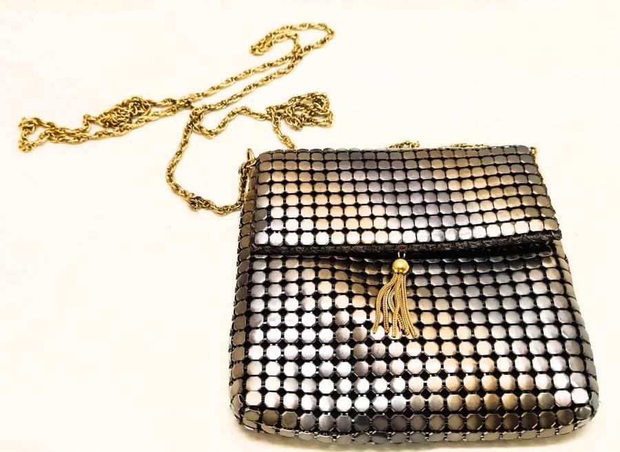 Vintage Metal color Mesh Art Deco Mini Evening Clutch Shoulder Bag. 140x140mm Spotless