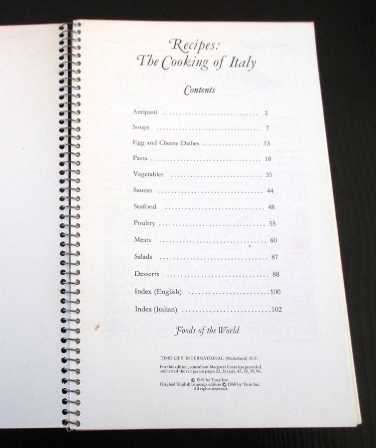 The cooking of Italy Book by Waverley Root 1969, Foods of the World. p104