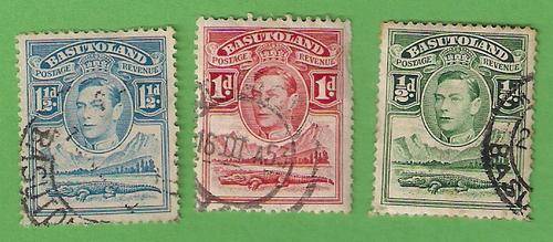 Set of Stamps Basutoland, King George VI, 1938 ½D, 1½D