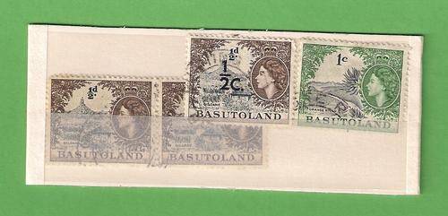 Basutoland 1961/1963 Queen Elizabeth Currency changed, Four Stamps. 1/2D Pair. Used