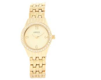 Lanco Diamante Dial Metal Strap Watch Gold-Tone
