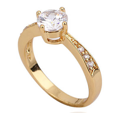 BIN BIN Women's 18K Gold Zircon Ring