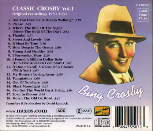 Bing Crosby - Classic Crosby Vol. 1 (CD)