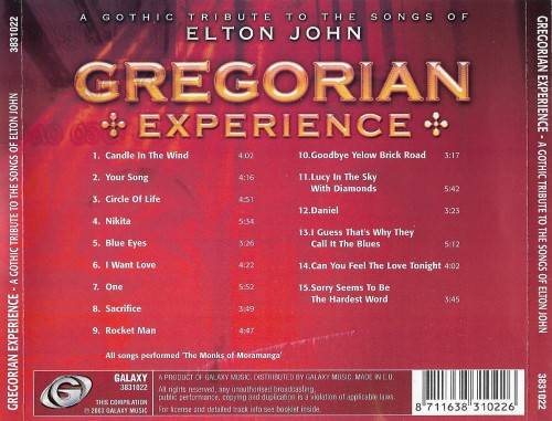The Monks Of Moramanga - Gregorian Experience A Gothic Tribute To The Songs Of Elton John (CD)