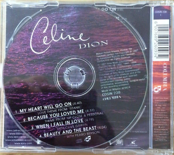 Celine Dion - My Heart Will Go On (CD Single)