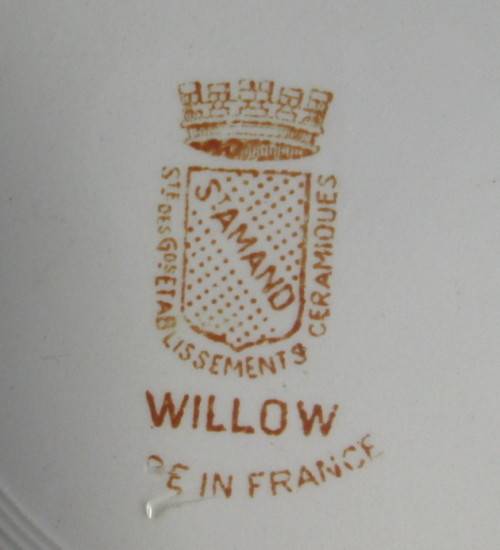 WILLOW PATTERN SOUP PLATE 22 CM by STAMAND, FRANCE