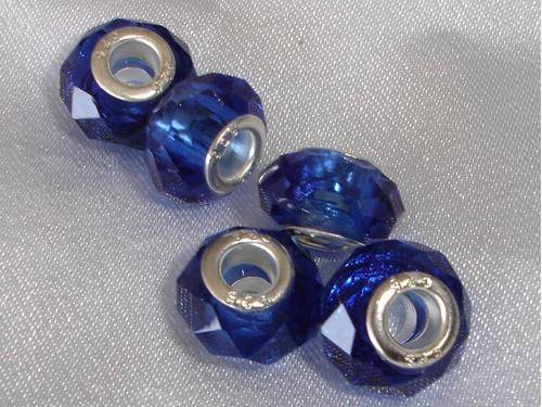 Stunning Royal Blue Facet Cut Crystal Bead fits European Style Bracelet/Necklace