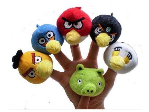 "Set of 6"  Entertaining Mad Birds Finger Puppet for Pretend Play