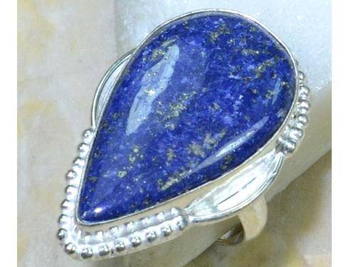 Classy Lapis Lazuli Handcrafted Silver Fashion Ring Size 9.25