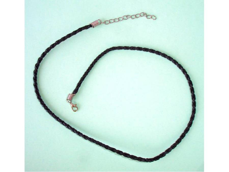 Black Leather Braided Necklace for your Pendant & Charms