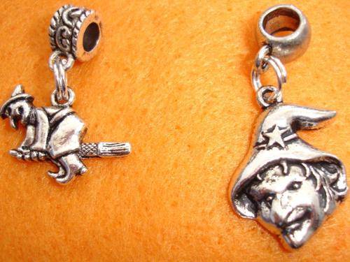 Halloween Scary Witch Charms For European Style Charm Bracelet or Necklace