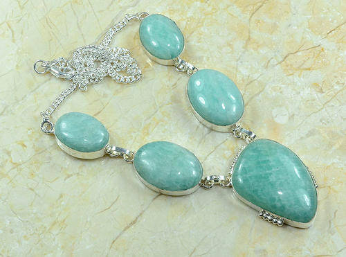 Cool Amazonite Handcrafted Silver Fashion Necklace