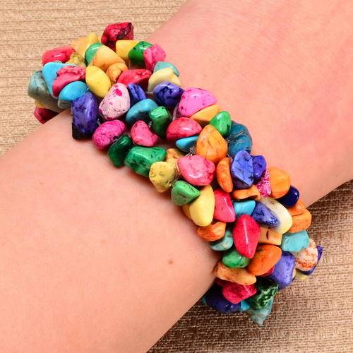 New Colourful, Fun and Flirty Streachy Turquoise Chip Fashion Bracelet