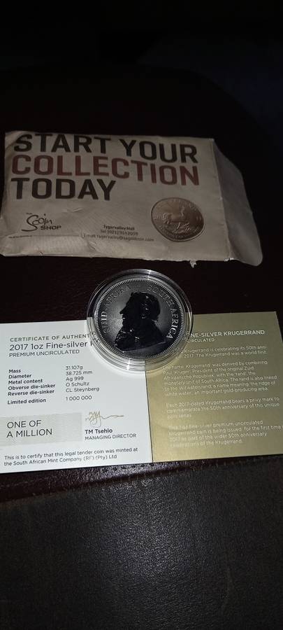 2017 1 OZ FINE SILVER KRUGERRAND