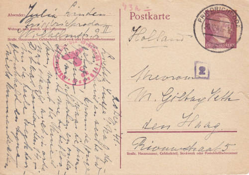 Postcard - 1941 - Friedrichroda in Germany - Swastika Eagle