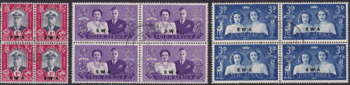 South West Africa - 1947 South Africa Postage Stamps Overprinted - Complete Set - Blocks
