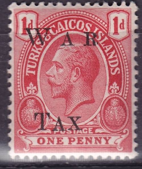 Turks And Caicos Islands - 1919 Overprinted WAR TAX Top Bottom