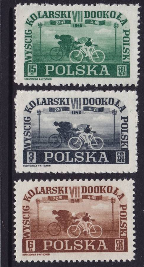 Poland - 1948 The 7th Bicycle Tour of Poland - MNH - Complete Set