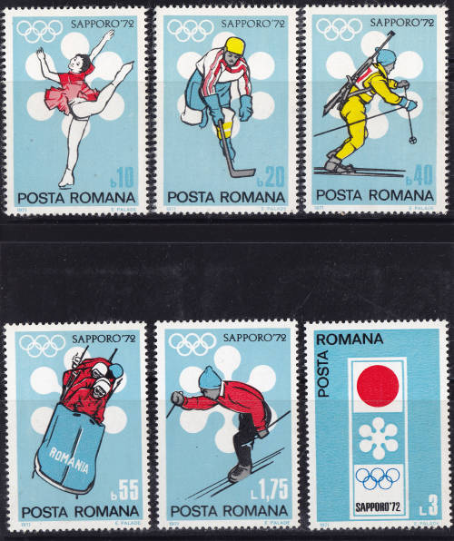 Romania - 1971 Winter Olympic Games - Sapporo 1972, Japan - Complete Set - MNH