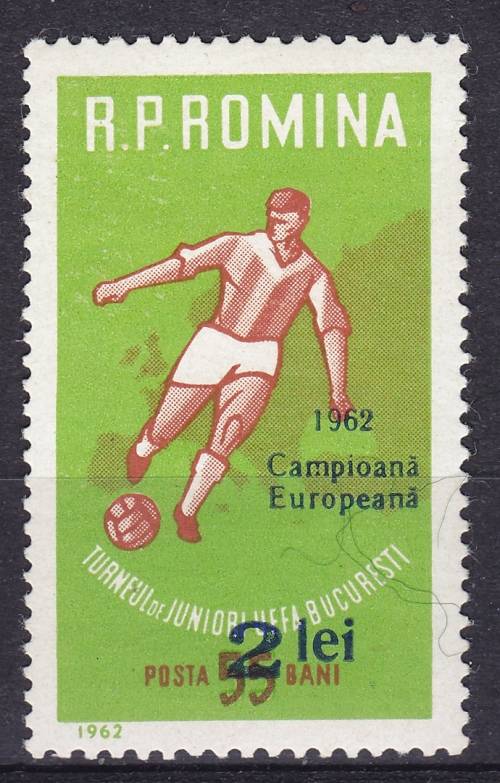 Romania - 1962 UEFA Junior Competition - MNH - 2 Lei Overprint