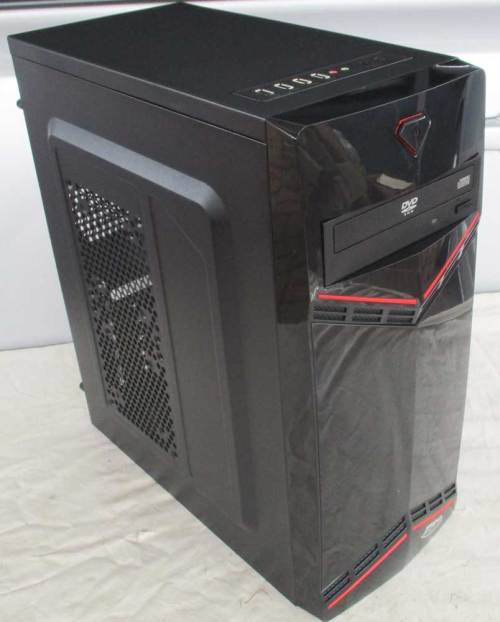 stylish gaming desktop  pc, core i5, 8gb ram, 500gb hd, dvdrw, rgb case, amd radeon 1gb,win 11 pro