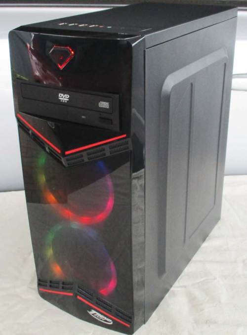 stylish gaming desktop  pc, core i5, 8gb ram, 500gb hd, dvdrw, rgb case, amd radeon 1gb,win 11 pro