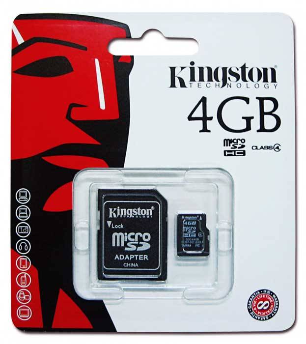 *GENIUNE* KINGSTON [[4GB]] CLASS 4 MICRO SD CARD WITH SD ADAPTER (BRAND NEW)