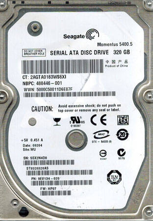 SEAGATE MOMENTUS **320GB** FASTEST 5400RPM 2.5" SATA INTERNAL HARD DRIVE (BRAND NEW)