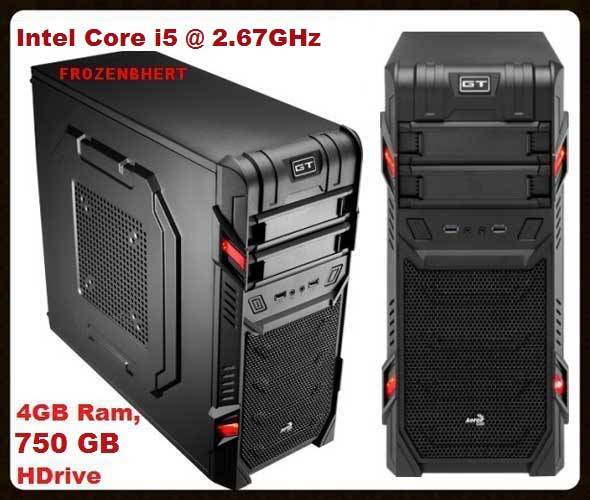 GAMING DESKTOP PC CORE i5 @ 2.67 GHz, 4GB RAM, 750 HD, DVD-RW, LIC WIN 7 PRO, GIGABYTE GRAPHIC CARD