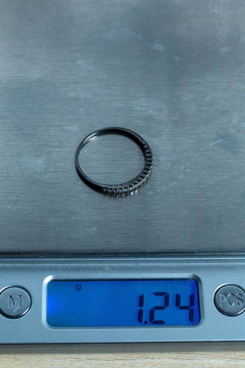 Blackened Solid Sterling Silver (.925) With White Stones