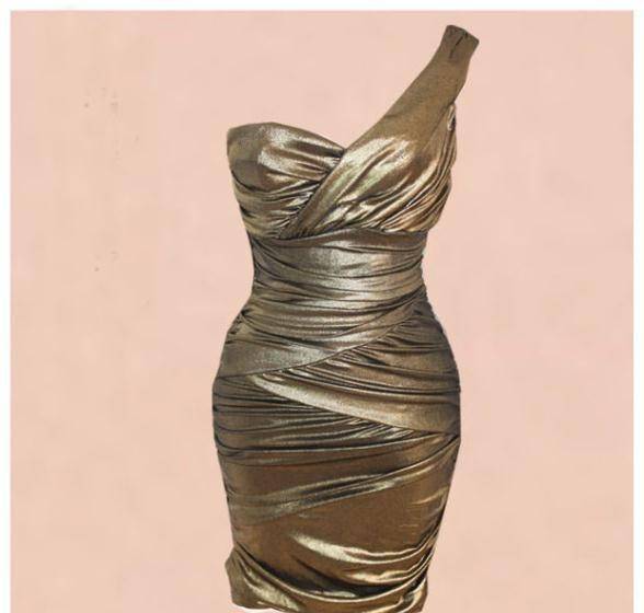 Sale! Golden party cocktail evening dress
