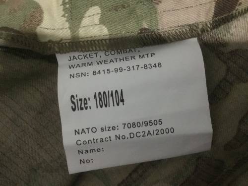 MTP Jacket  ....SIZE 104 chest