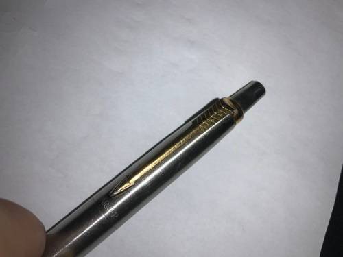 Old Mutual Parker Pen Jotter  Stainless Steel With Gold Arrow  made in UK