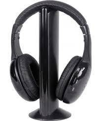 5in 1 HIFI Wireless Headphone Earphone Headset Monitor FM Radio For TV CD MP3 PC