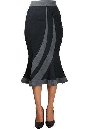 Black Fitted Flared Skirt - SA Size 38 Only