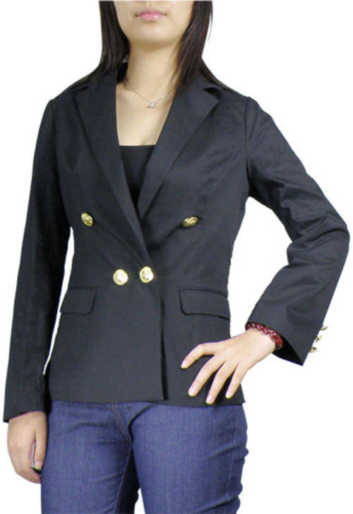 Gold-Button Military Blazer