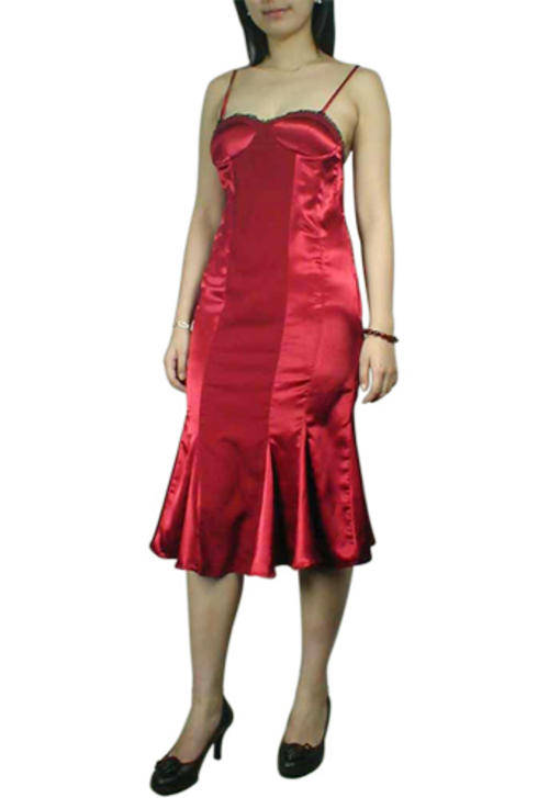 Red Sexy Bustier Flare Cocktail Dress