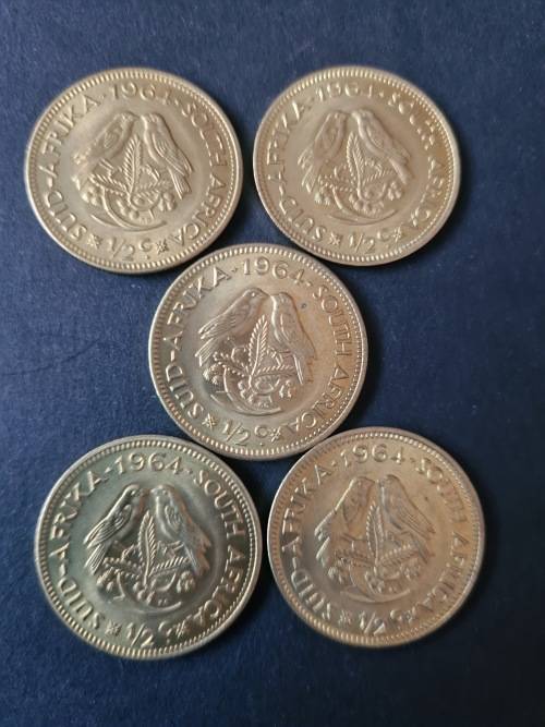 5 by SA 1/2 Cents 1964 UNC