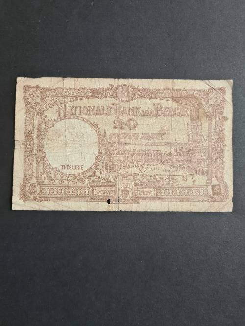 Belgium 20 Francs Filler Note 25/10/1941 - as per photograph