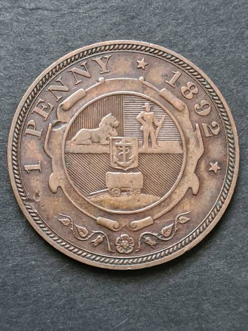 ZAR 1 Penny 1892 - as per photograph